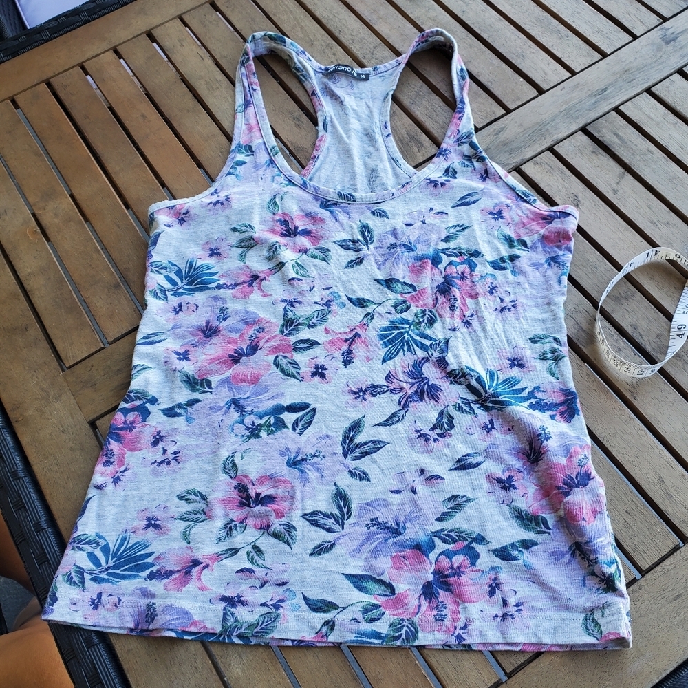 Floral Racerback Tank Top M Size For Woman